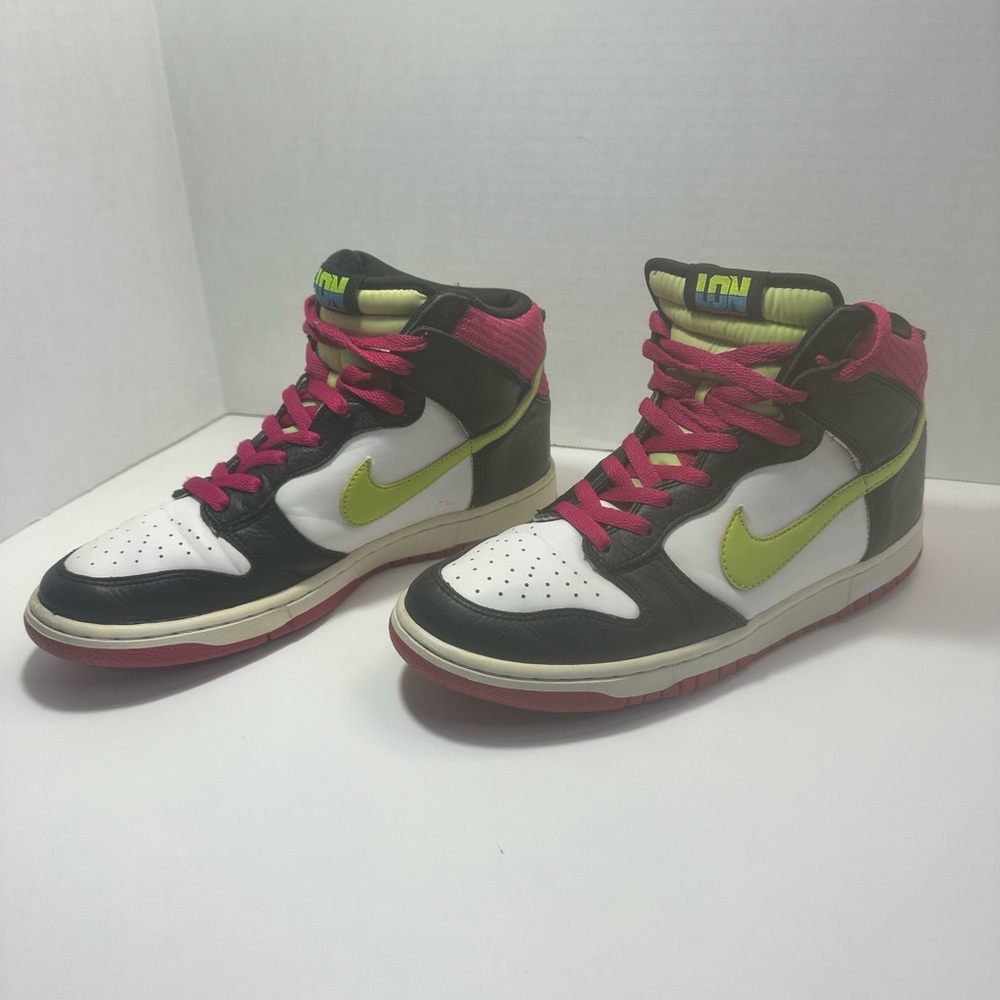 Nike High-Tops with Pink and Yellow Highlights